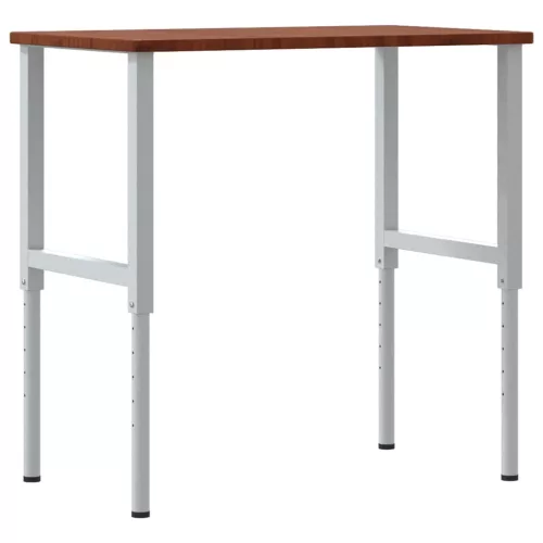  sötétbarna tölgyfa négyszög alakú munkapad 100x60x(71,5-98) cm