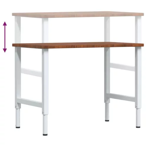  sötétbarna tölgyfa négyszög alakú munkapad 100x60x(71,5-98) cm