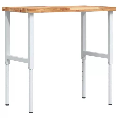  tömör bükkfa négyszög alakú munkapad 100 x 60 x (73-99,5) cm