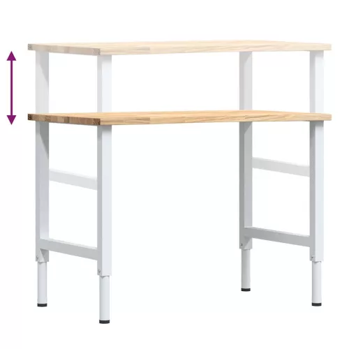  tömör tölgyfa munkapad 100 x 60 x (71,5-98) cm