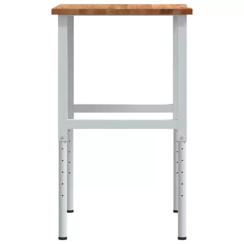  világosbarna tömör tölgyfa munkapad 80 x 60 x (71,5-98) cm