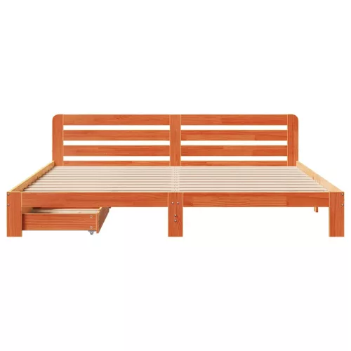  viaszbarna tömör fenyőfa ágy matrac nélkül 200 x 200 cm