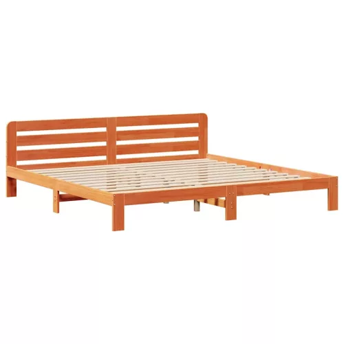  viaszbarna tömör fenyőfa ágy matrac nélkül 200 x 200 cm