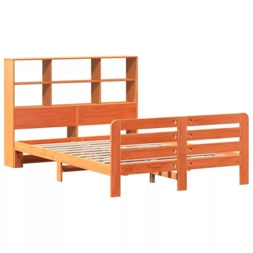  viaszbarna tömör fenyőfa ágy matrac nélkül 120 x 190 cm