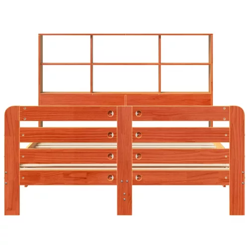  viaszbarna tömör fenyőfa ágy matrac nélkül 120 x 190 cm