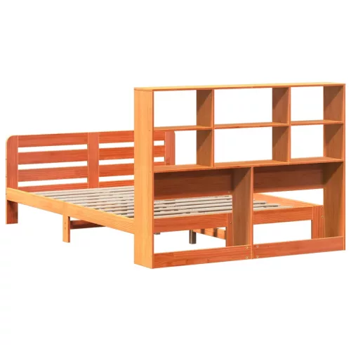  viaszbarna tömör fenyőfa ágy matrac nélkül 120 x 190 cm