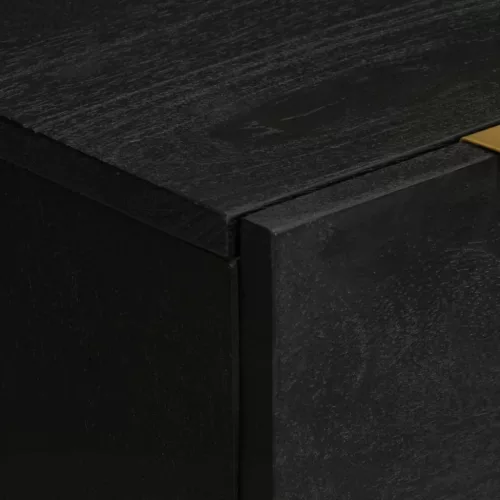  2db fekete szerelt fa tálalóasztal 60 x 33 x 75 cm