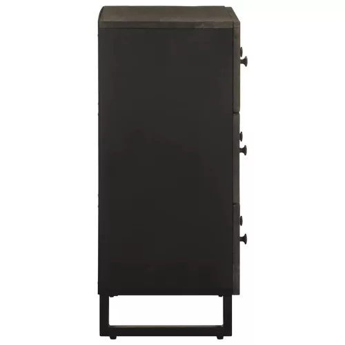  2 db tömör mangó tálalószekrény fekete 60x33x75 cm