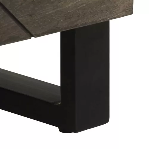  2 db tömör mangó tálalószekrény fekete 60x33x75 cm