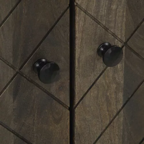  3 db-os komódok fekete 60x33x75 cm tömör fa mangó