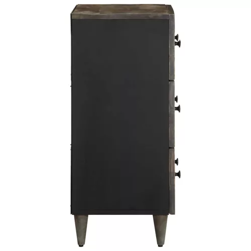  2 db világosszürke tömör mangófa tálalószekrény 60x33,5x75 cm