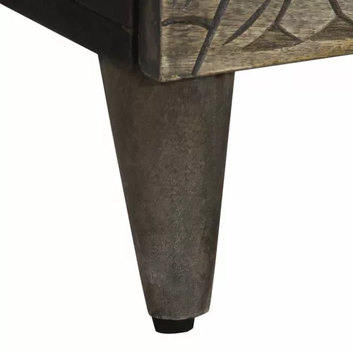  2 db világosszürke tömör mangófa tálalószekrény 60x33,5x75 cm