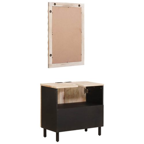  Fürdőszoba szettek ajtóval Fehér mosott felület Tömör Mangófát