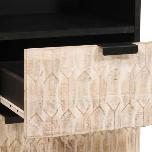  Fürdőszoba szettek fiókkal Fehér mosott felület Tömör Mangófát