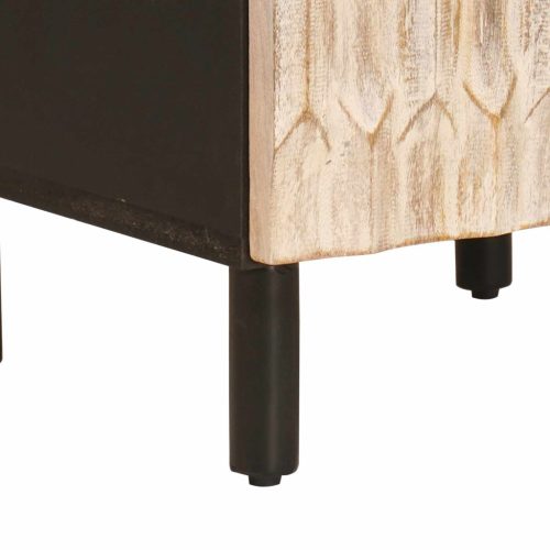  Fürdőszoba szettek fiókkal Fehér mosott felület Tömör Mangófát