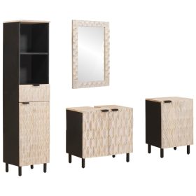    Fürdőszoba szettek fiókkal Fehér mosott felület Tömör Mangófát