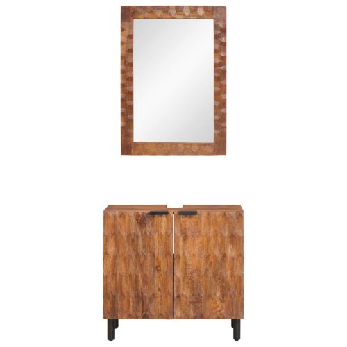  Fürdőszoba szettek tárolóval Akácbarna Viasz Tömör Mangófát