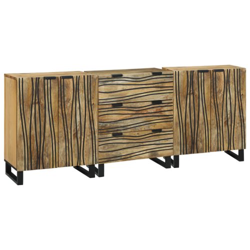  Fürdőszoba bútor szett fiókkal polcokkal tárolóval ajtóval 3 pcs Barna Közepes Szilárd Fa