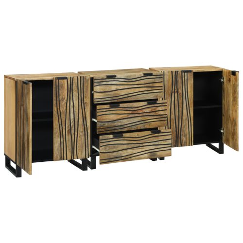  Fürdőszoba bútor szett fiókkal polcokkal tárolóval ajtóval 3 pcs Barna Közepes Szilárd Fa