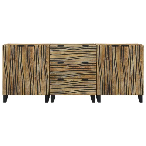  Fürdőszoba bútor szett fiókkal polcokkal tárolóval ajtóval 3 pcs Barna Közepes Szilárd Fa