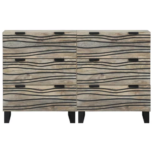  Oldalszekrények fiókkal Egyéb tárolóval 2 pcs Fehér 60 x 33,5 x 75 cm