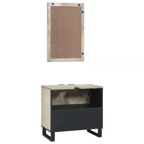  Fürdőszoba bútor szett polcokkal tárolóval ajtóval tükörrel 2 pcs Fehér 62 x 33 x 58 cm