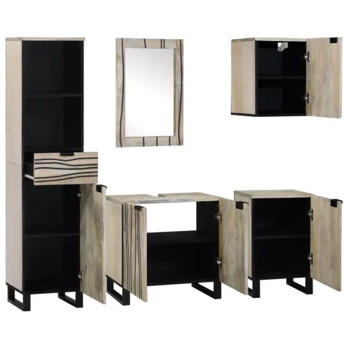  Fürdőszoba bútor szett fiókkal 5 pcs Dióbarna 38 x 33 x 160 cm