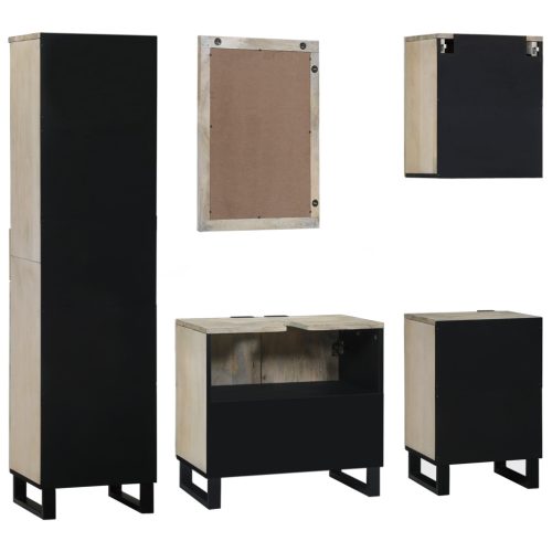  Fürdőszoba bútor szett fiókkal 5 pcs Dióbarna 38 x 33 x 160 cm