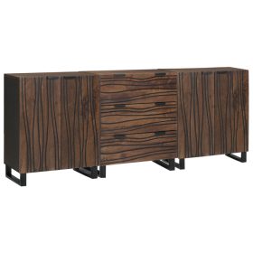    Fürdőszoba bútor szett 3 pcs Barna Nagy Tömbfa és fém lábak