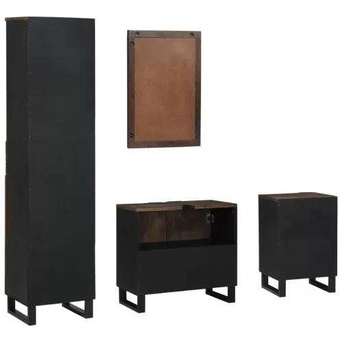  Fürdőszoba bútor szett fiókkal polcokkal tárolóval ajtóval tükörrel 4 pcs Fehér 38 x 33 x 160 cm