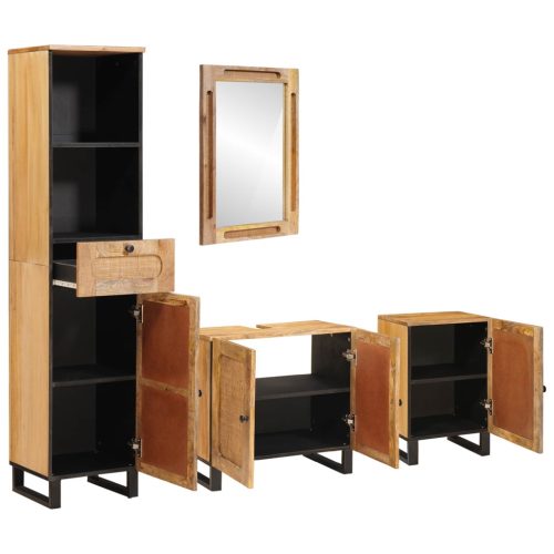  Fürdőszoba szettek fiókkal polcokkal Természetes Tömör Mangófát