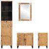  Fürdőszoba szettek fiókkal polcokkal Természetes Tömör Mangófát