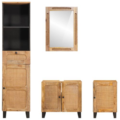  Fürdőszoba szettek fiókkal polcokkal Természetes Tömör Mangófát