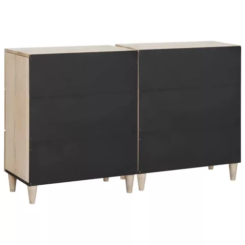  Széf 2 pcs Fehér 120 x 33,5 x 75 cm tömör mangófa