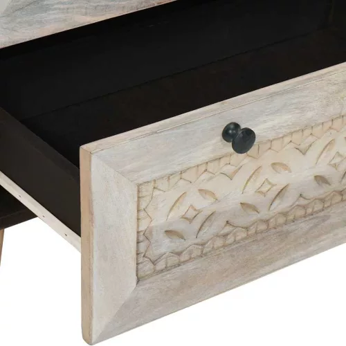  Széf 2 pcs Fehér 120 x 33,5 x 75 cm tömör mangófa