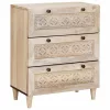 Széf 3 pcs Fehér 180 x 33,5 x 75 cm tömör mangófa