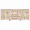  Széf 3 pcs Fehér 180 x 33,5 x 75 cm tömör mangófa