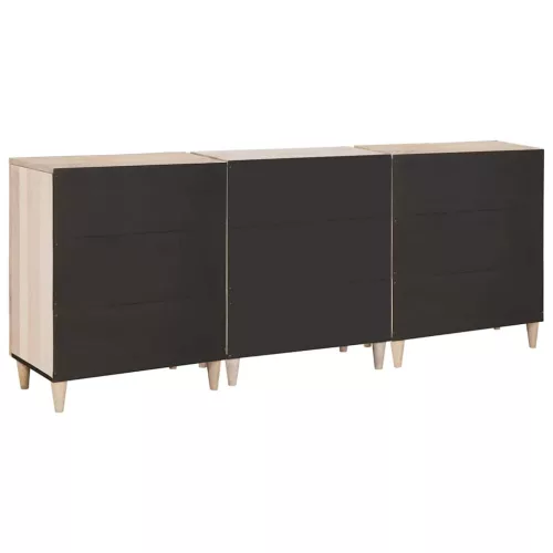  Széf 3 pcs Fehér 180 x 33,5 x 75 cm tömör mangófa