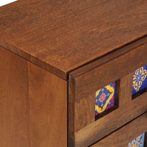  Széf 2 pcs Dió 60 x 33,5 x 75 cm Tömör Mangófát