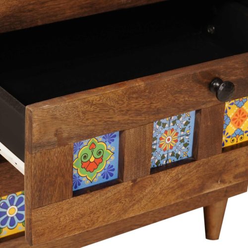  Széf 2 pcs Dió 60 x 33,5 x 75 cm Tömör Mangófát