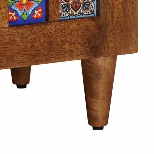  Fürdőszoba bútor szett tárolóval 2 pcs Dió Tömör Mangófát