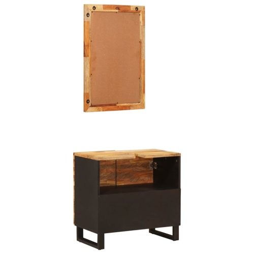  Fürdőszoba szettek tárolóval ajtóval Természetes Tömör Mangófát