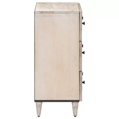  Széf 2 pcs Fehér 60 x 33,5 x 75 cm Tömör Mangófát