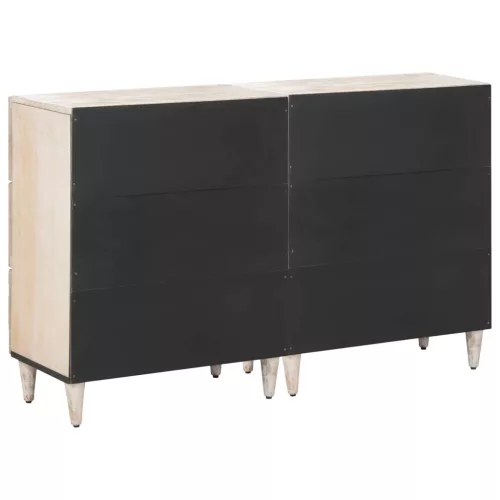  Széf 2 pcs Fehér 60 x 33,5 x 75 cm Tömör Mangófát
