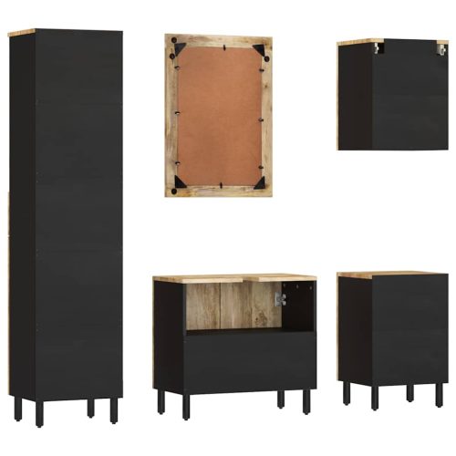  5 részes tömör mangófa fürdőszobai bútorszett