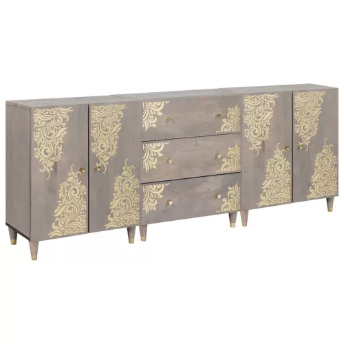  Fürdőszoba bútor szett 3 pcs Szürke és Arany 180 x 33 x 75 cm