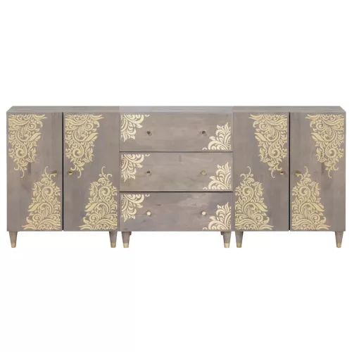  Fürdőszoba bútor szett 3 pcs Szürke és Arany 180 x 33 x 75 cm