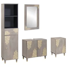    Fürdőszoba bútor szett fiókkal 4 pcs Szürke 62 x 33 x 58 cm