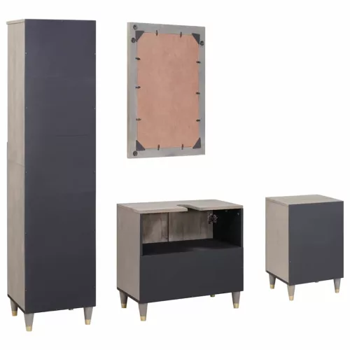  Fürdőszoba bútor szett fiókkal 4 pcs Szürke 62 x 33 x 58 cm