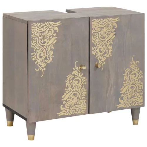  Fürdőszoba bútor szett fiókkal 5 pcs Szürke 62 x 33 x 58 cm